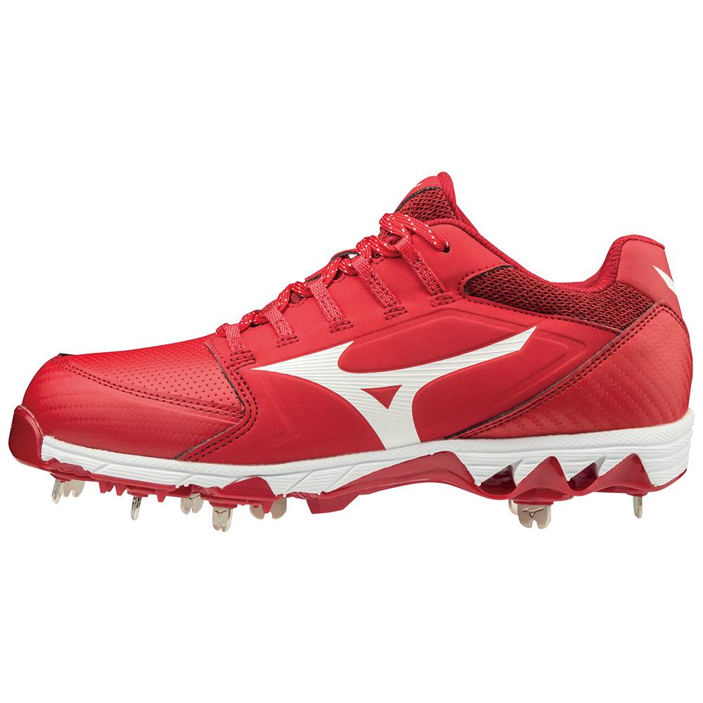 Womens Mizuno 9-Spike Swift 6 Low Metal Softball Cleats Red/White Philippines (IJLQSZ246)